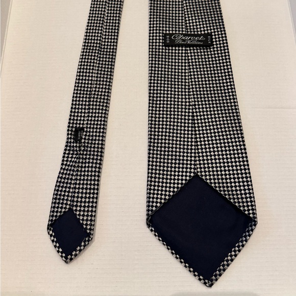 Charvet Tie - Black and Silver Checkerboard - Picture 7 of 9